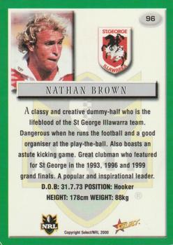 2000 Select #96 Nathan Brown Back